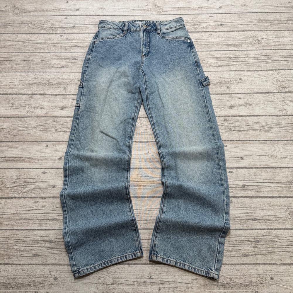 Garage Carpenter Jeans Women's 00/23 Blue Denim Wide Leg Relaxed Fit Workwear